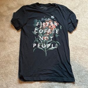 Small Black floral filter coffee not people T-shirt